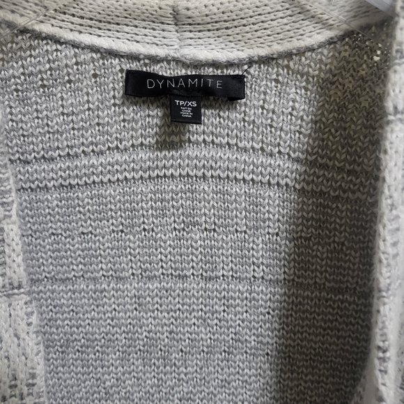 Gray Knit Open Front Cardigan - Picture 3 of 5